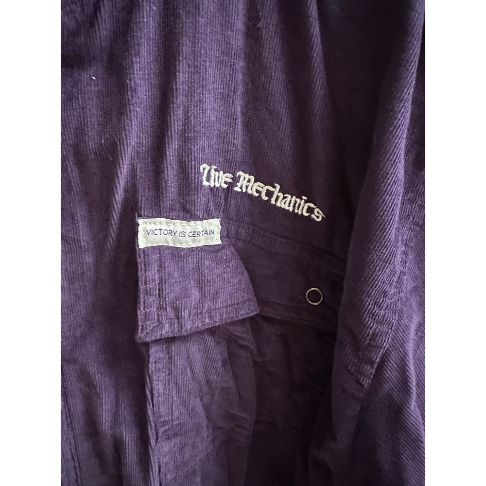 Vintage Live Mechanics Victory Is Certain Purple Mens Jacket Quilted Size L - Picture 3 of 11